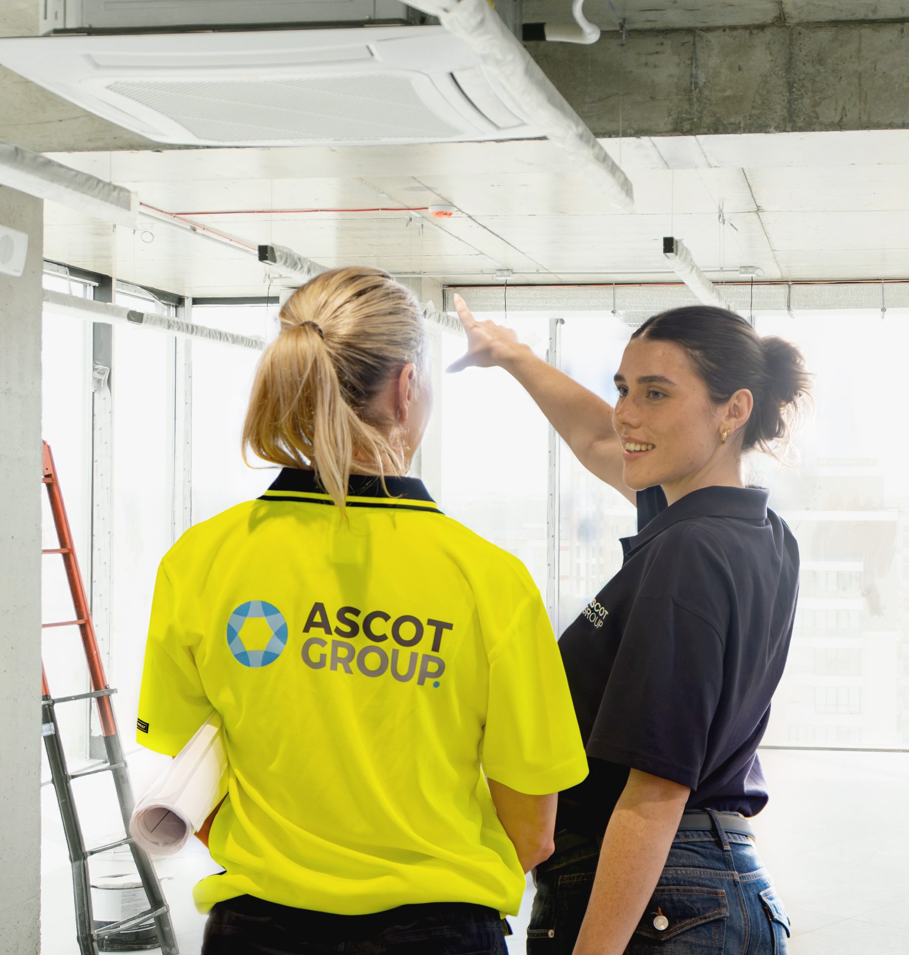 Female team members talking