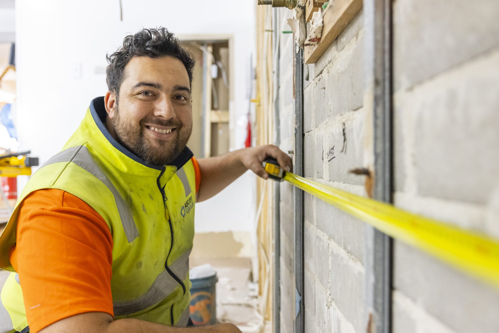 Tradesman smiling