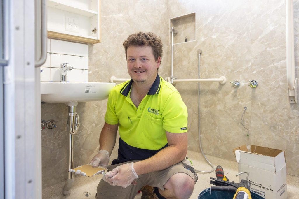 Tradesman working